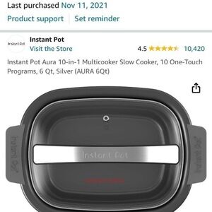 Instant pot slow cooker Vessel and lid ONLY